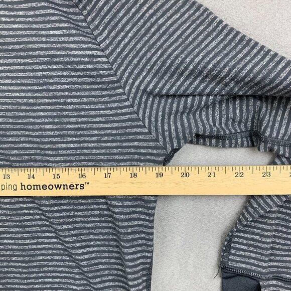 Lululemon Mens Pullover Small Gray Striped 1/4 Zip Lightweight Performance Soft - Picture 6 of 9